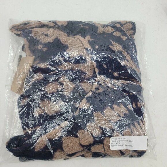 New Blue Life V Neck Cape Cool Cover Up Womens XS/S Dress Indigo Sand - Picture 8 of 8